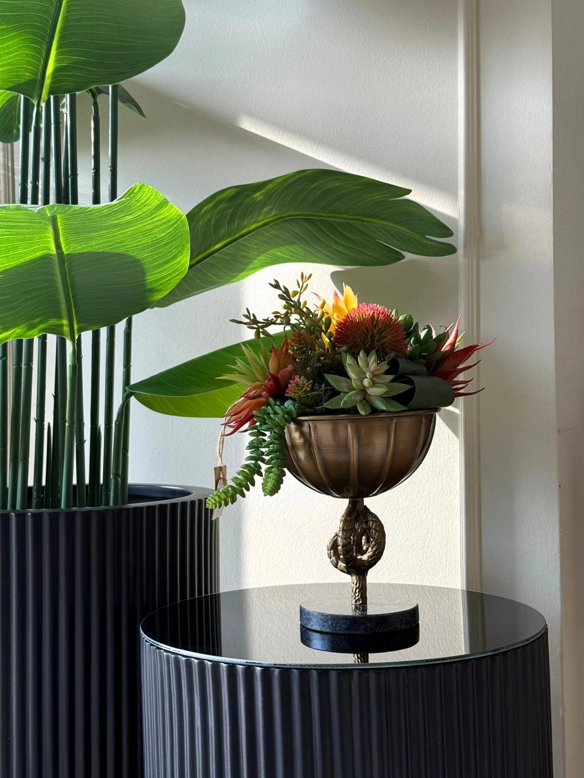 HALAT DETAYLI SAKSI SUKULENT ARANJMANI