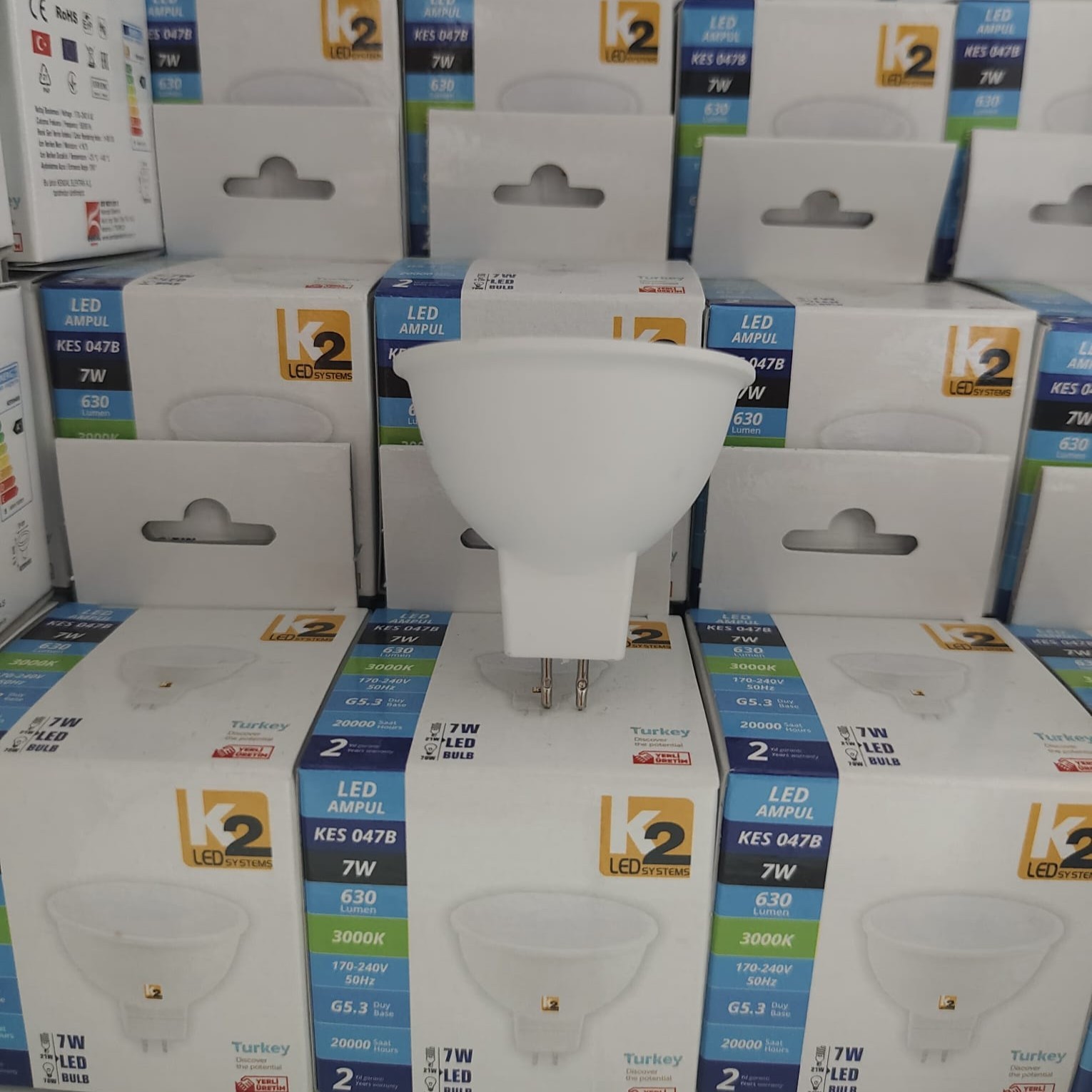 K2 7W Günışığı MR16 Led Ampul GU 5.3 Spot Ampul 220 Volt 