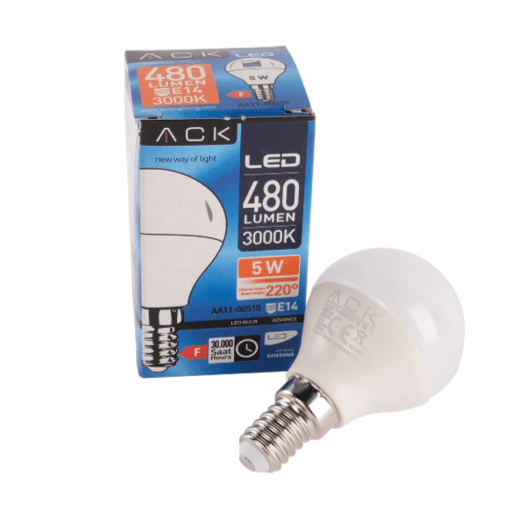 ACK 5W E14 İNCE DUYLU LED AMPUL GÜNIŞIĞI