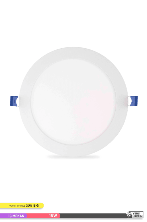 ACK Sıva Altı 18W Led Panel Günışığı Yuvarlak Panel Armatür 