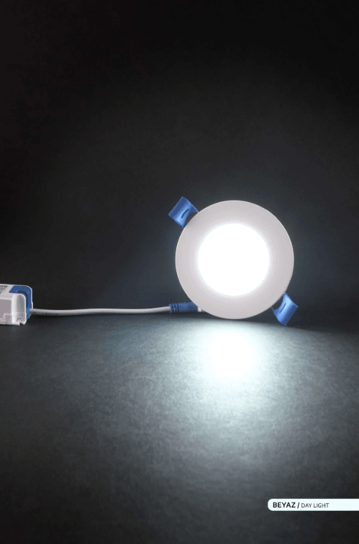 ACK Sıva Altı 3W Led Panel Beyaz Işık Yuvarlak Panel Armatür 