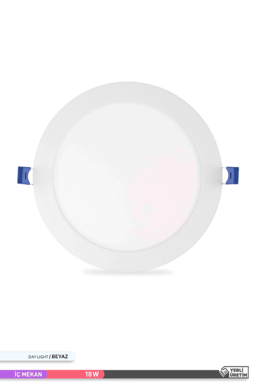 ACK Sıva Altı 18W Led Panel Beyaz Işık Yuvarlak Panel Armatür 