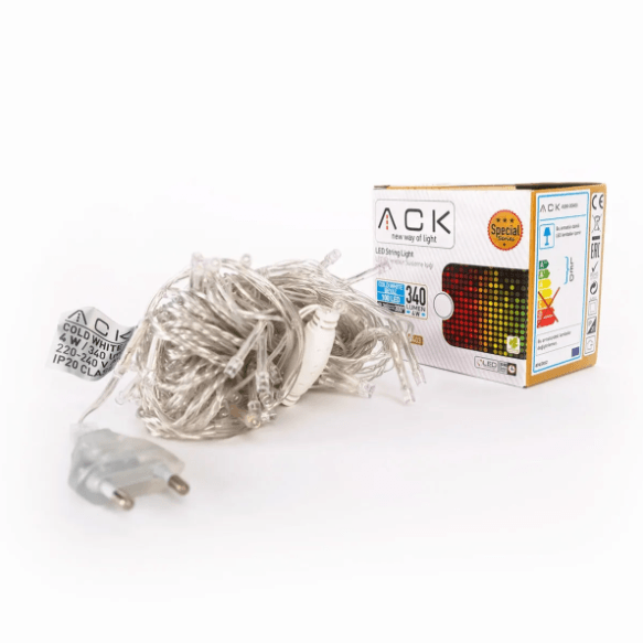 ACK 10 Metre Beyaz Işık İp Led Süsleme Işığı Yılbaşı Ağacı Işığı 100 Ledli