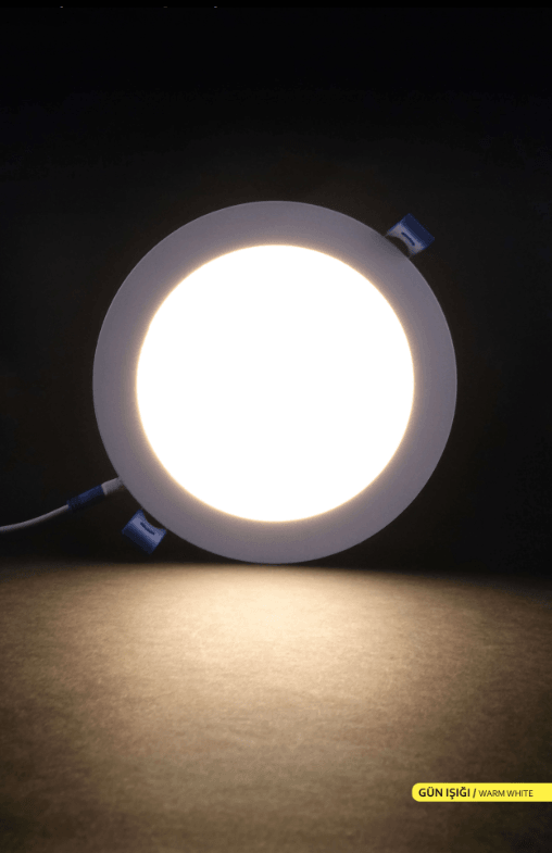 ACK Sıva Altı 12W Led Panel Günışığı Yuvarlak Panel Armatür 