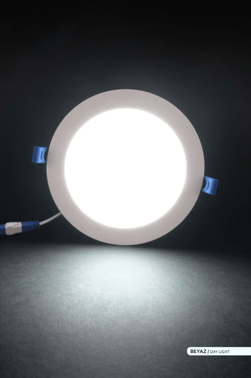ACK Sıva Altı 12W Led Panel Beyaz Işık Yuvarlak Panel Armatür 