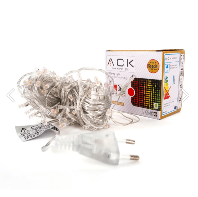 ACK 10 Metre Kırmızı Işık İp Led Süsleme Işığı Yılbaşı Ağacı Işığı 100 Ledli