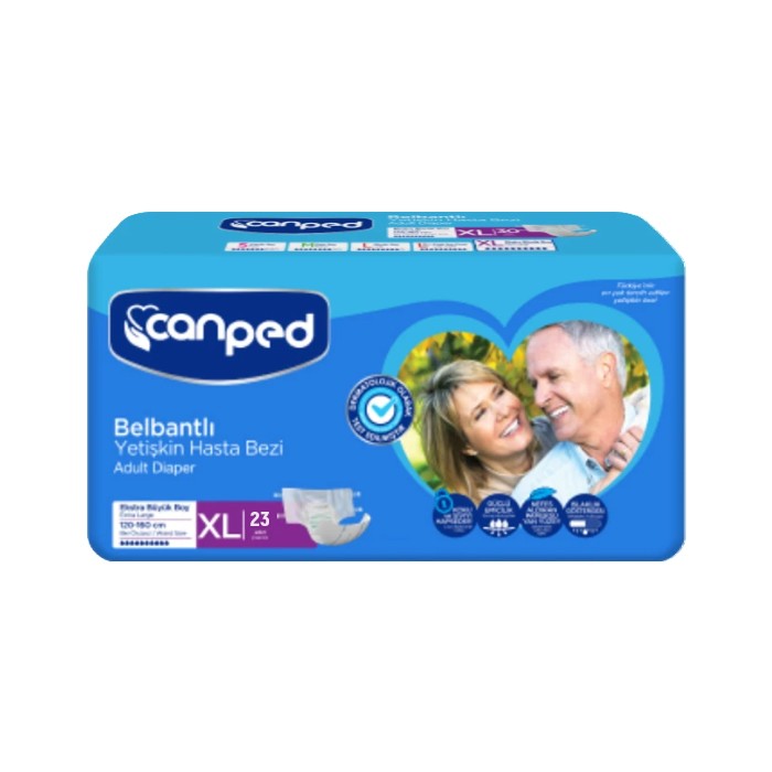 Canped Belbantlı Yetişkin Hasta Bezi Ekstra Büyük (XL) 23 Adet