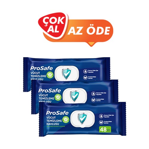 Prosafe Vücut Temizleme Havlusu / 48'li 3 Paket