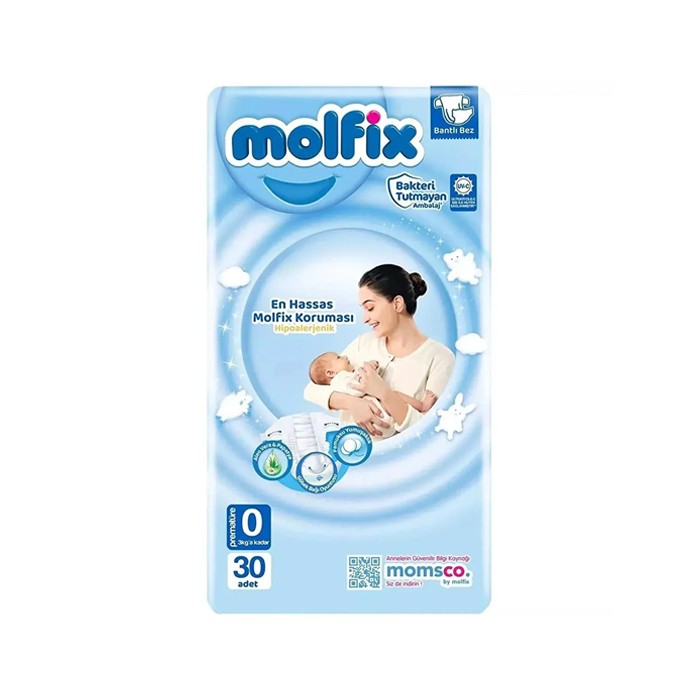 Molfix Ekonomik Paket Prematüre 0 Beden 30 Adet / 0-3 Kg