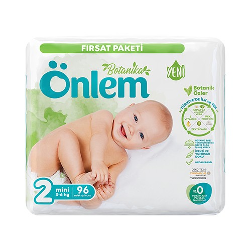 Önlem Botanika Bebek Bezi Fırsat Paketi Mini 2 Beden Mini 96 Adet (3-6 Kg)