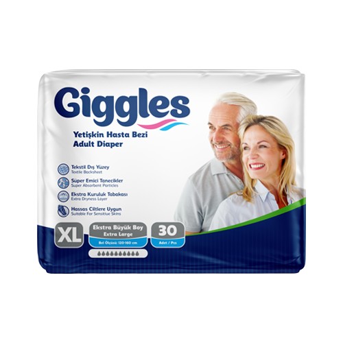 Giggles Yetişkin Hasta Bezi Ekstra Büyük (XL) 30 Adet