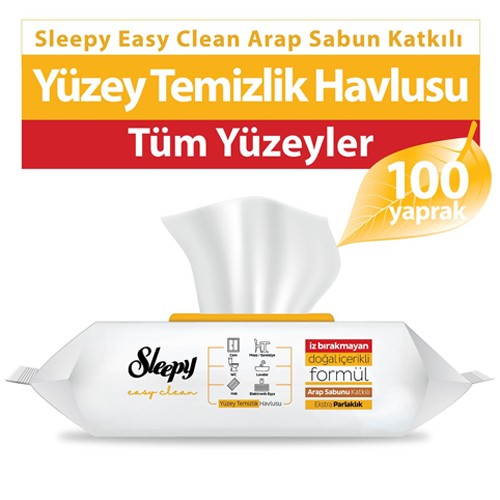 Sleepy Easy Clean Arap Sabun Katkılı Yüzey Temizlik Havlusu