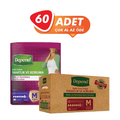 Depend Kadın Emici Külot Orta Boy (M) 60 Adet