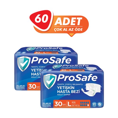 Prosafe Belbantlı Hasta Bezi Büyük (L) 60 Adet