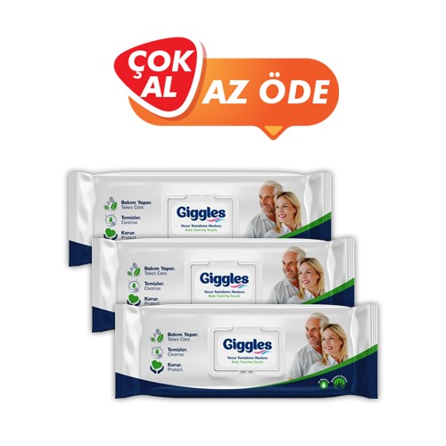 Giggles Vücut Temizleme Havlusu / 50'li 3 Paket