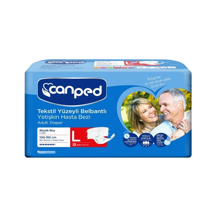 Canped Belbantlı Yetişkin Hasta Bezi Büyük-Large (L) 23 Adet