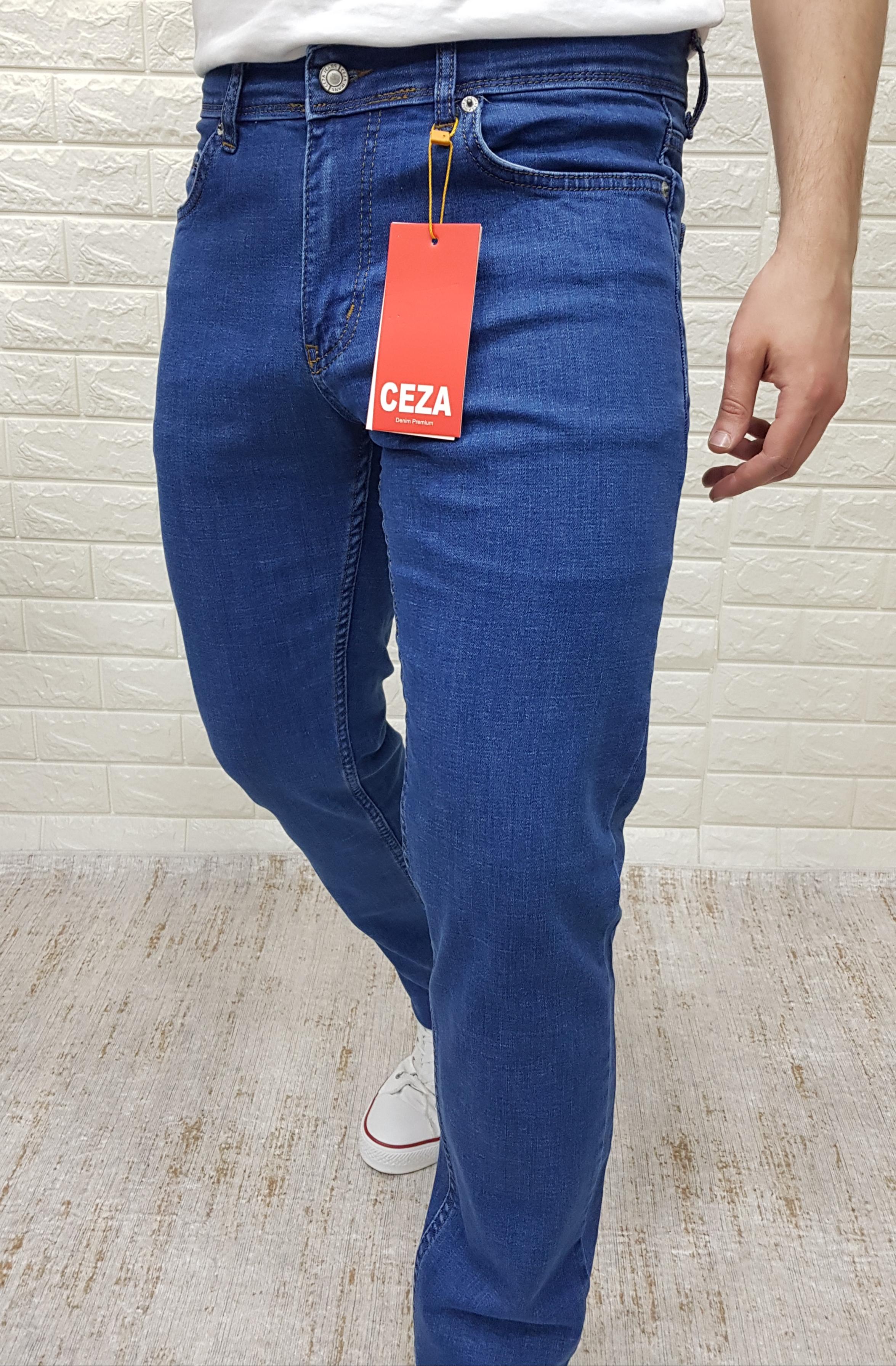 Erkek Regular Fit Rahat Kesim Koyu Mavi Denim Pantolon