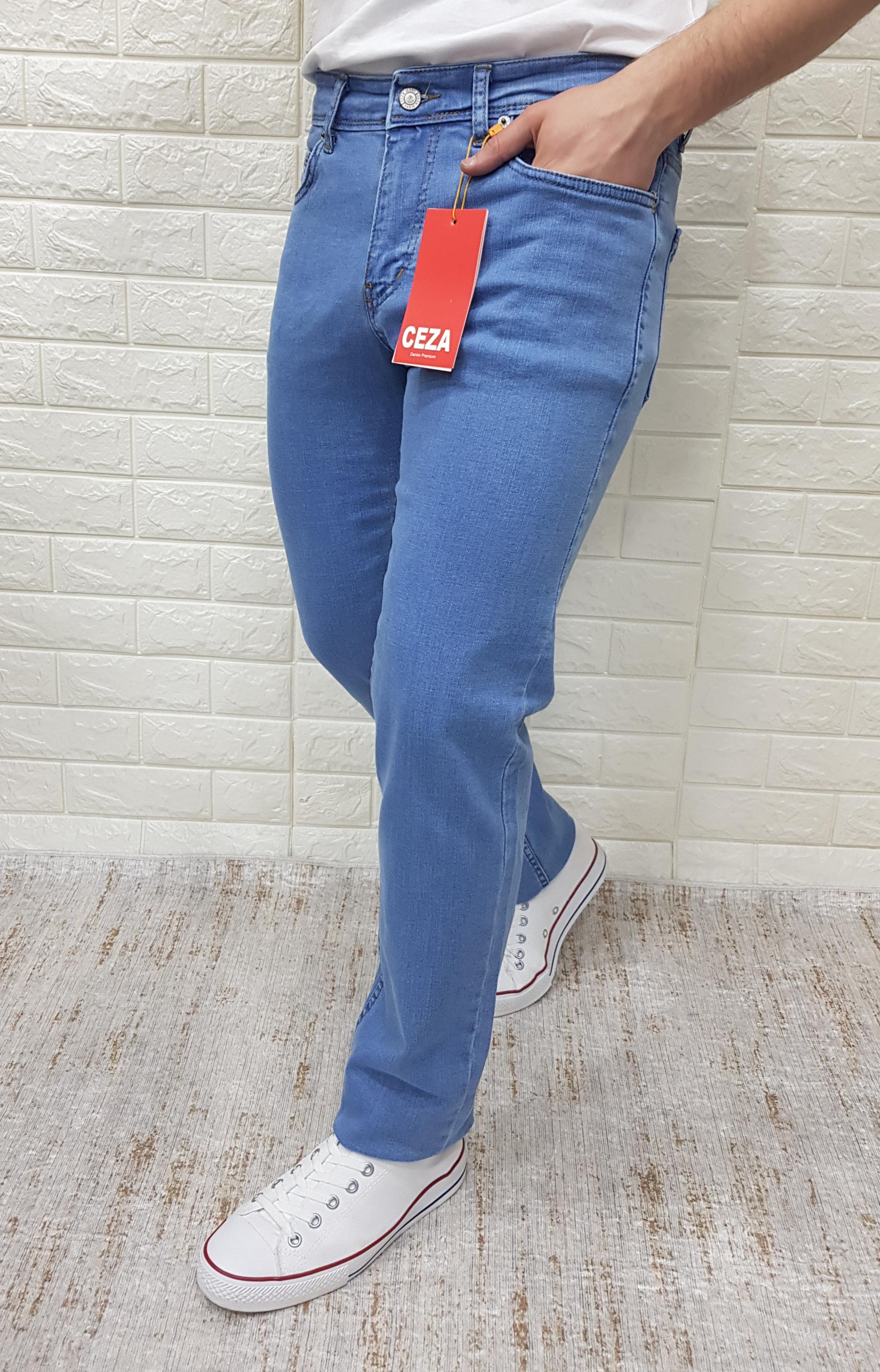 Erkek Regular Fit Rahat Kesim Mavi Denim Pantolon