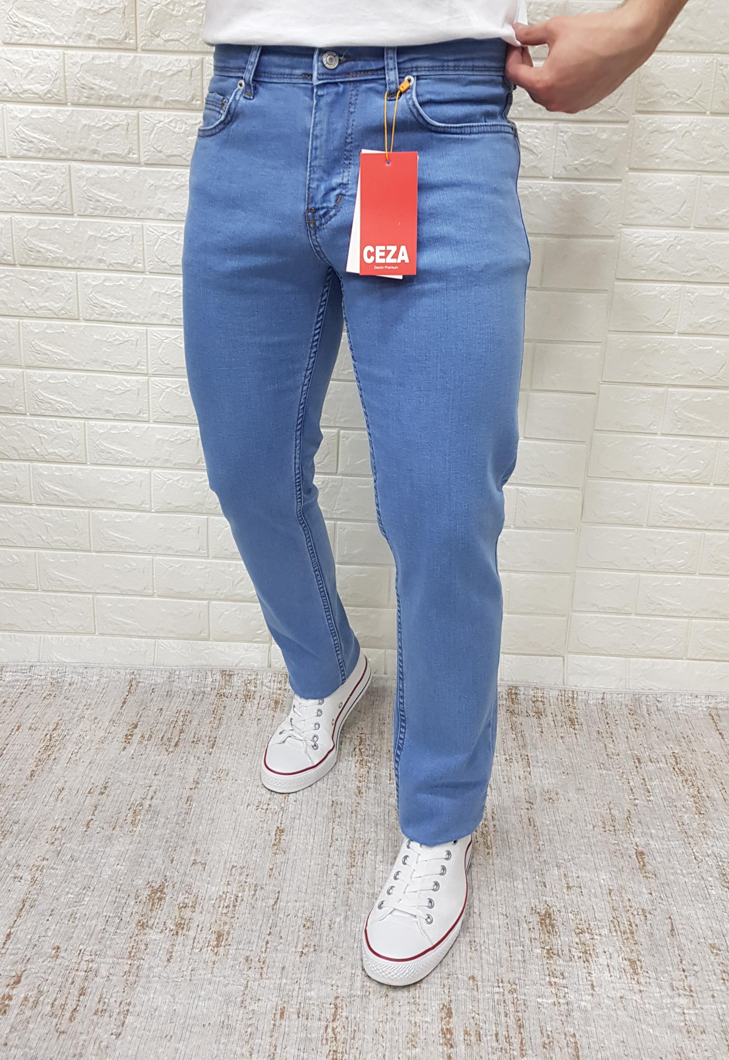 Erkek Regular Fit Rahat Kesim Mavi Denim Pantolon