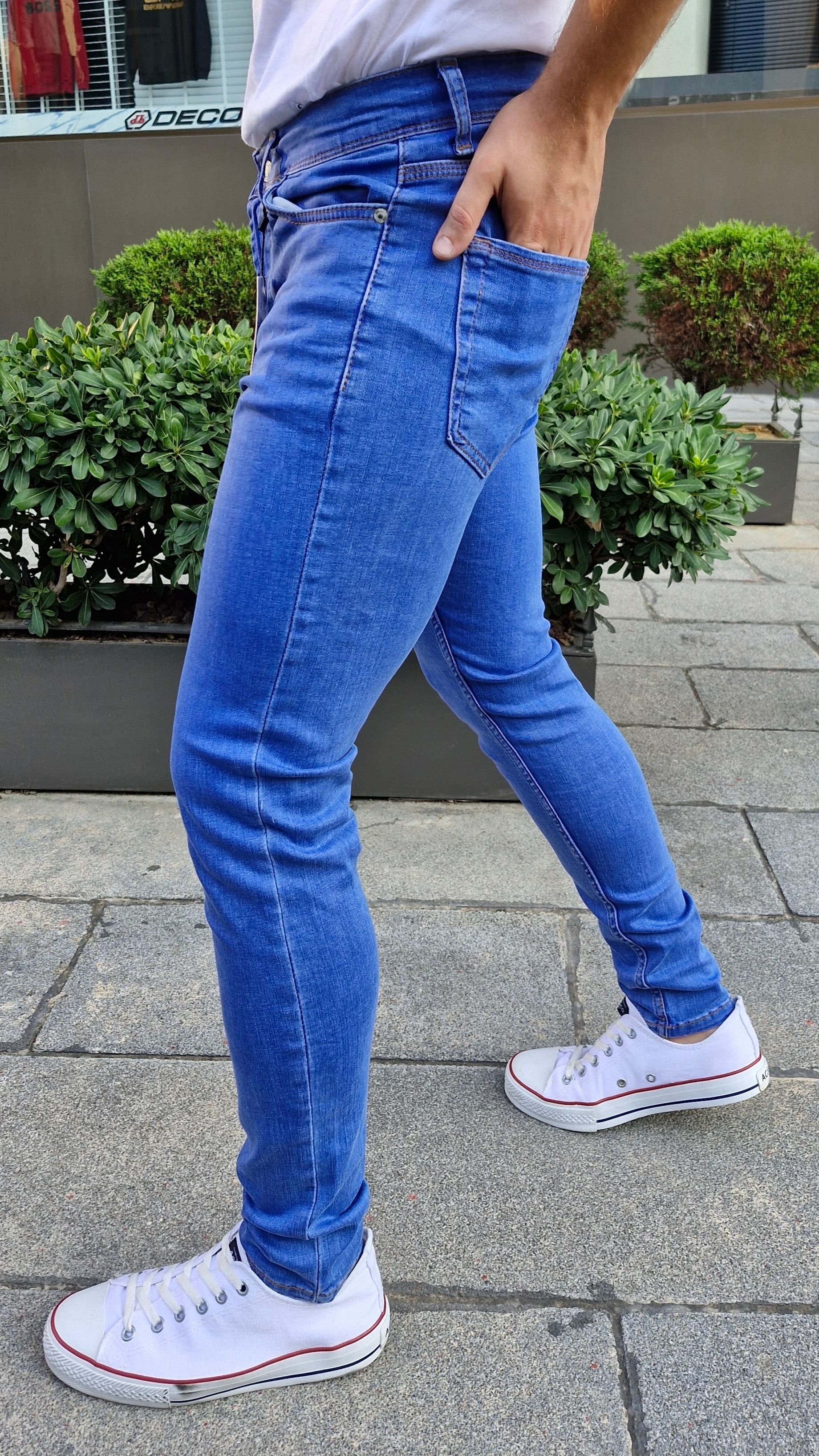 Erkek Süper Skinny Fit Dar Kesim Esnek Denim Pantolon