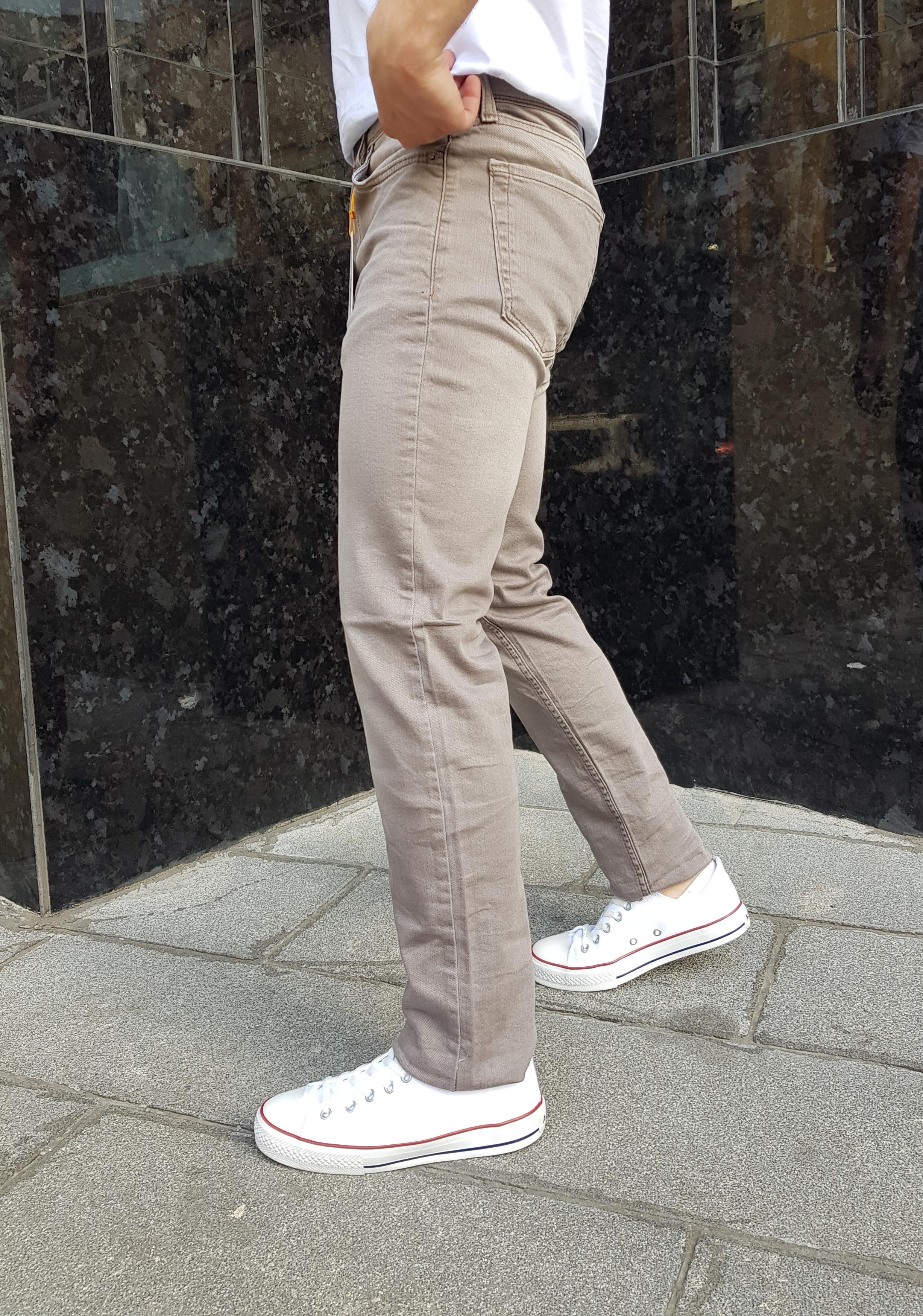 Seyf Denim Erkek Slim Fit Bej Pantolon