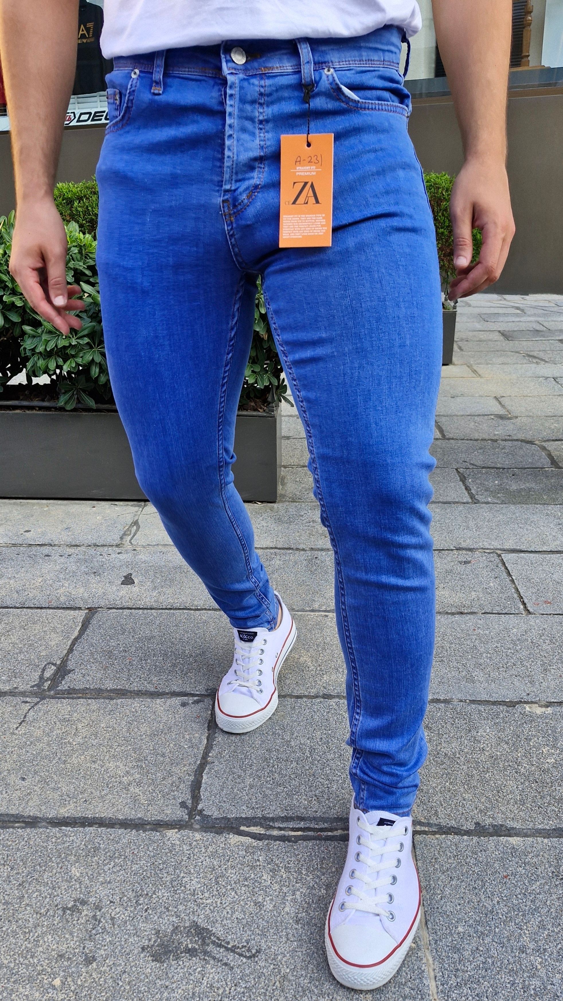 Erkek Süper Skinny Fit Dar Kesim Esnek Denim Pantolon