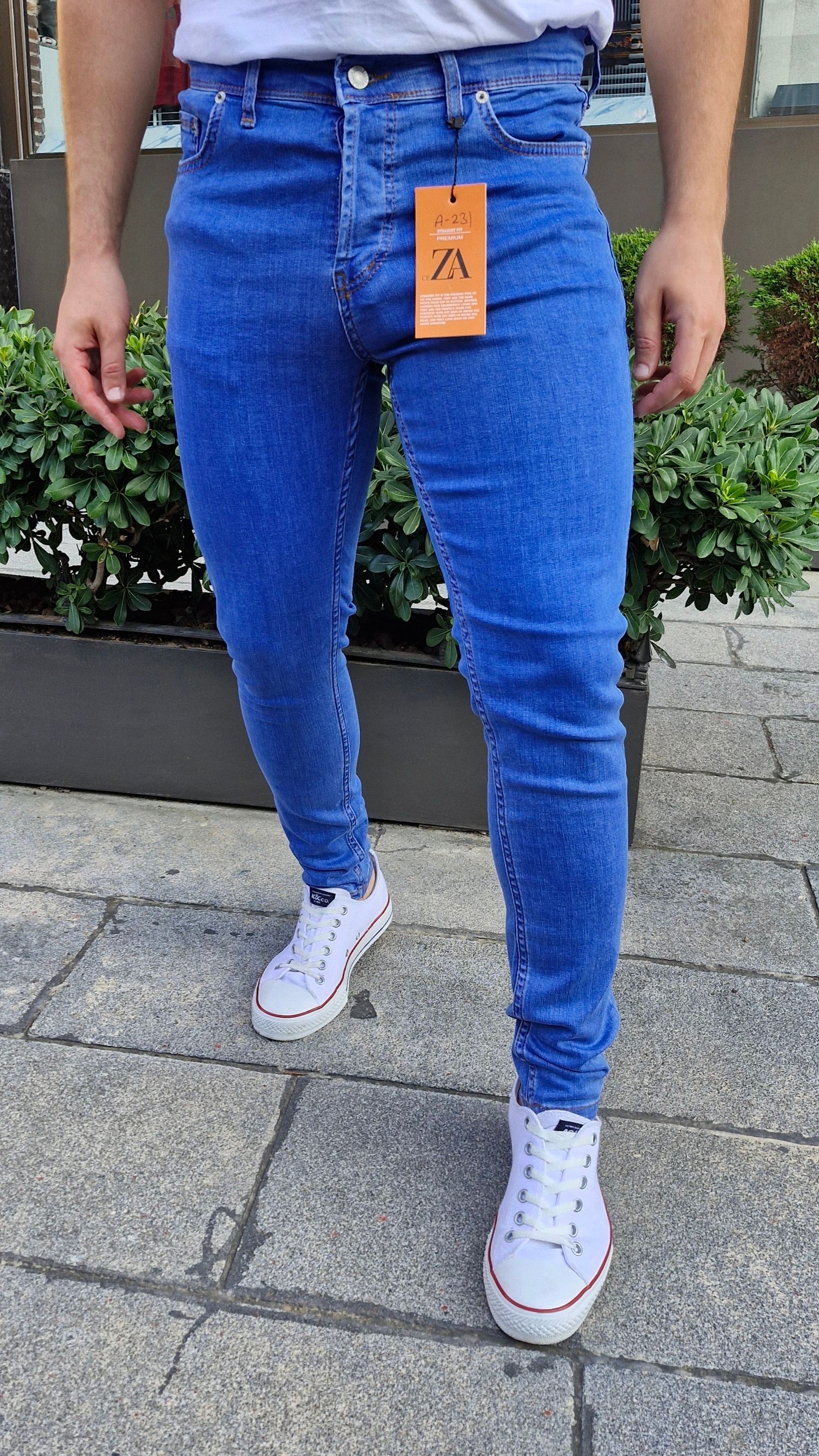 Erkek Süper Skinny Fit Dar Kesim Esnek Denim Pantolon