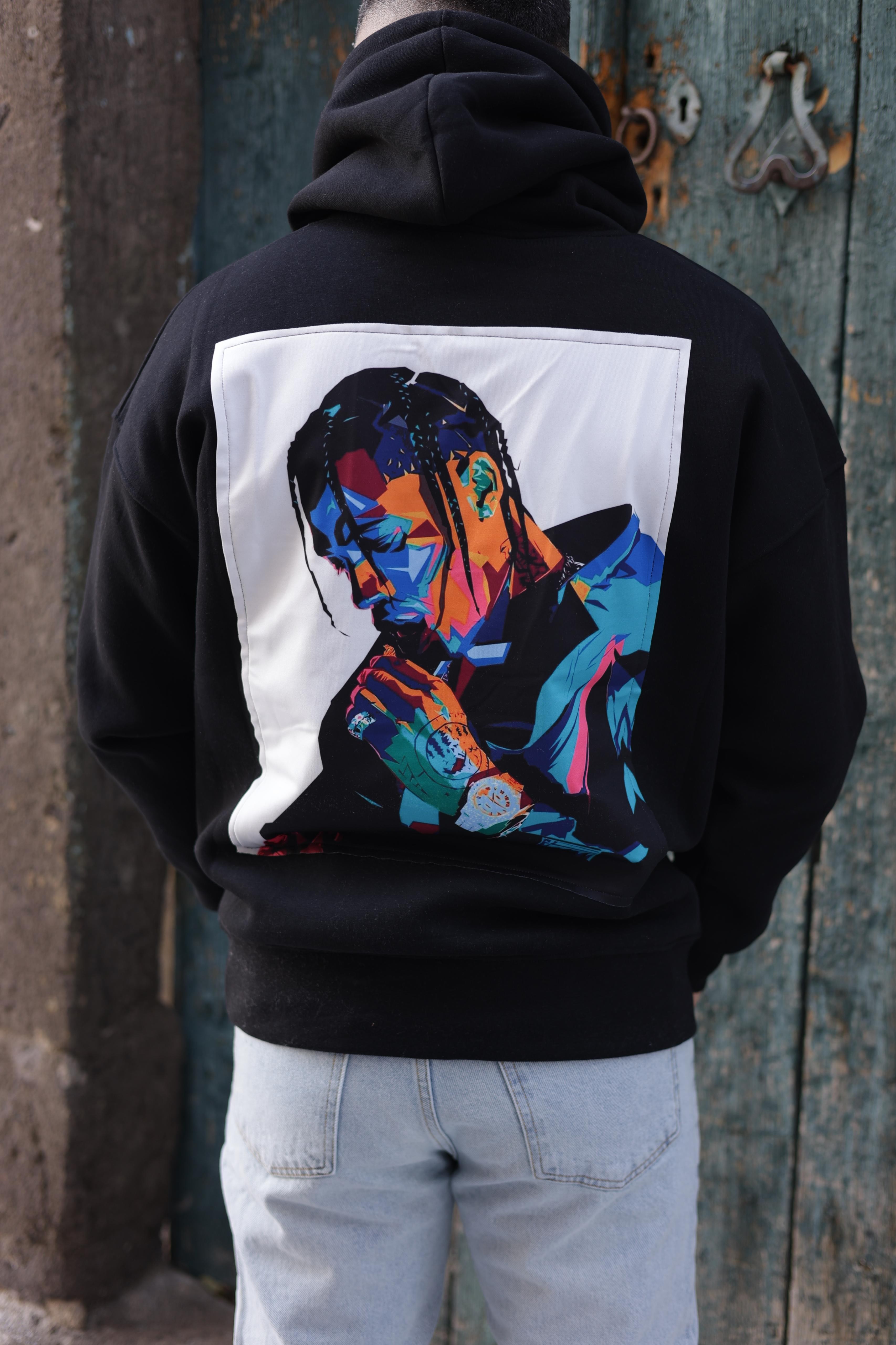 Üç İplik Şardonlu Sweatshirt - Siyah