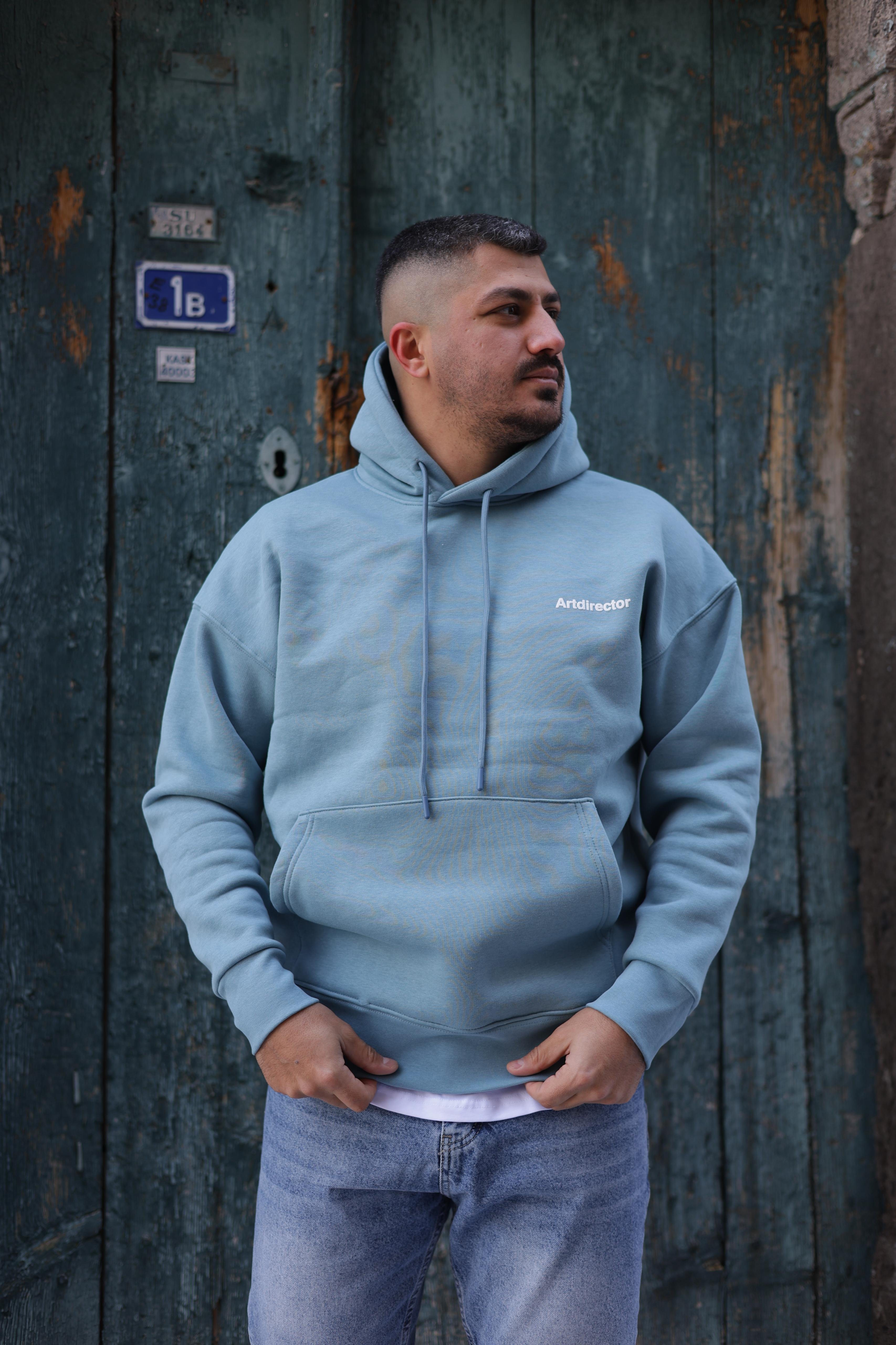 Üç İplik Kışlık Sweatshirt - Mavi