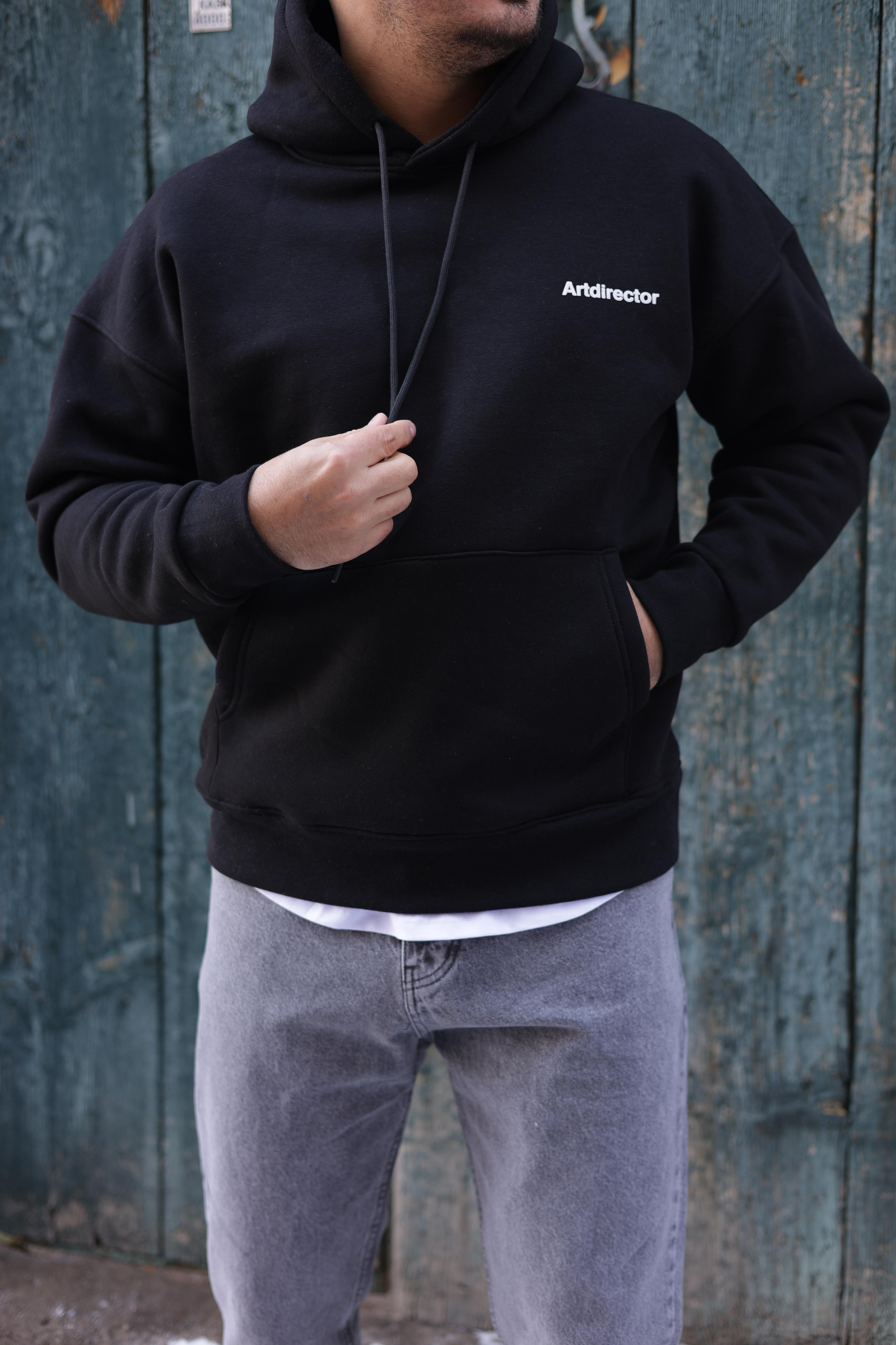 Üç İplik Kışlık Sweatshirt - Siyah