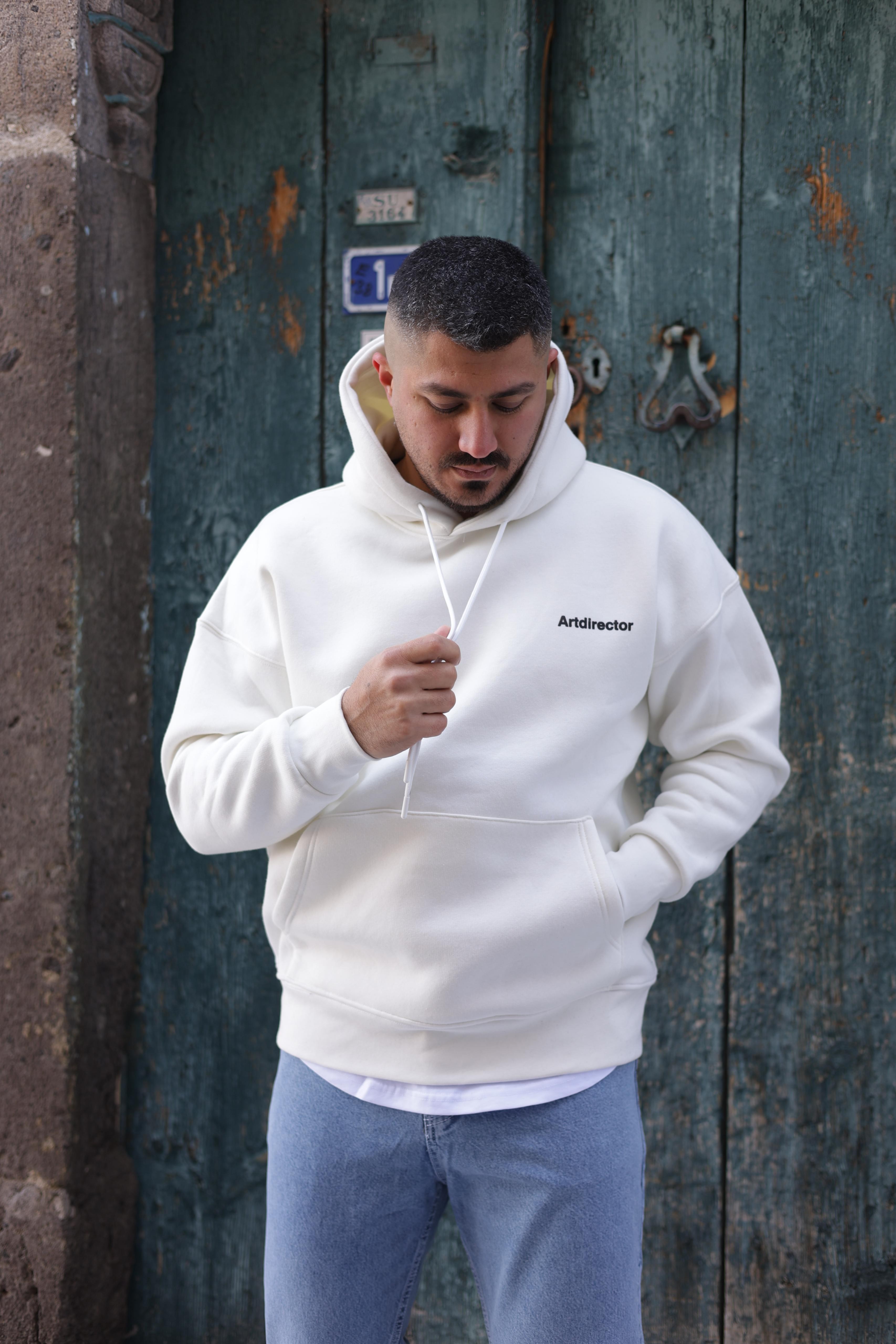 Üç İplik Kışlık Sweatshirt - Beyaz