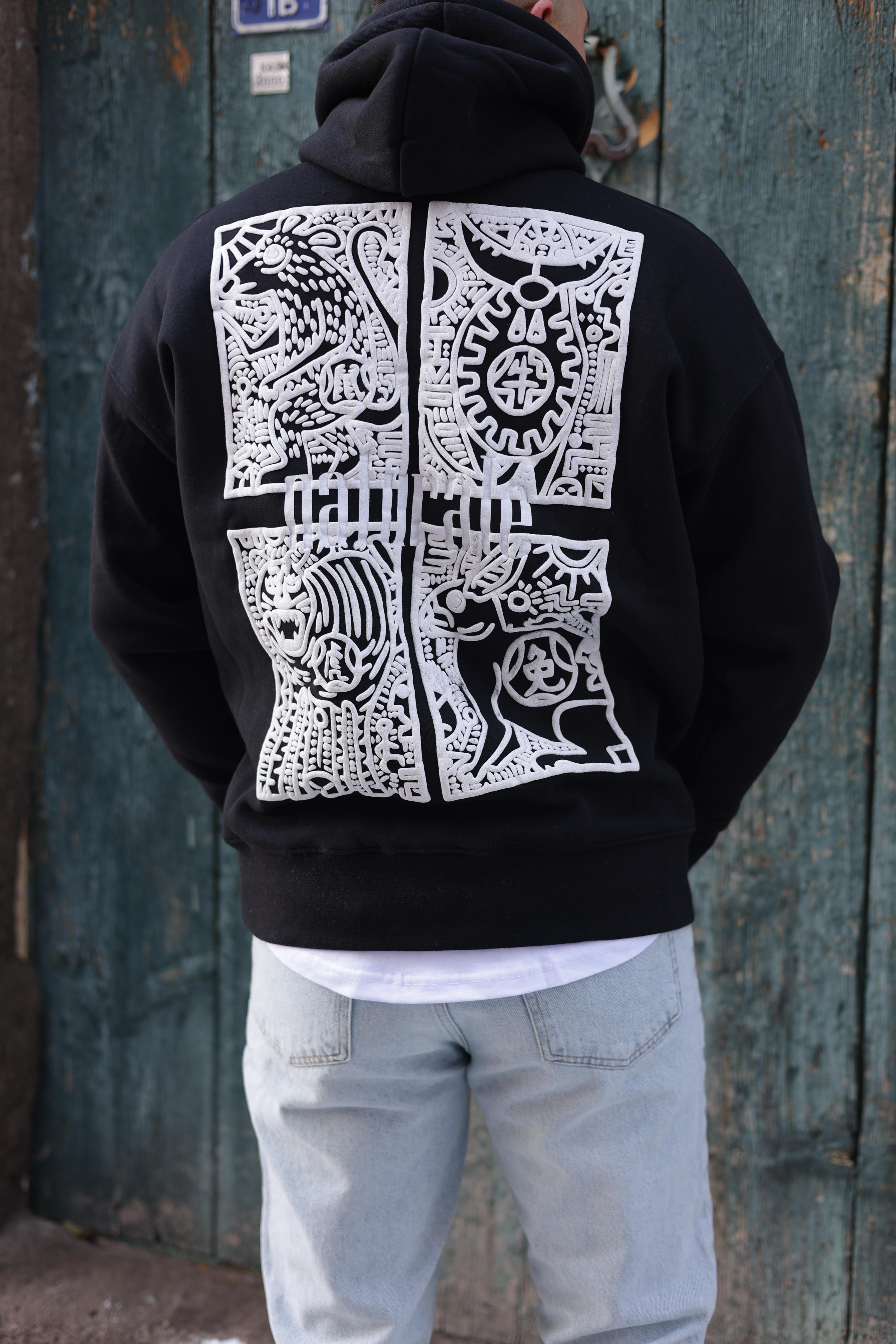 Üç İplik Şardonlu Sweatshirt - Siyah