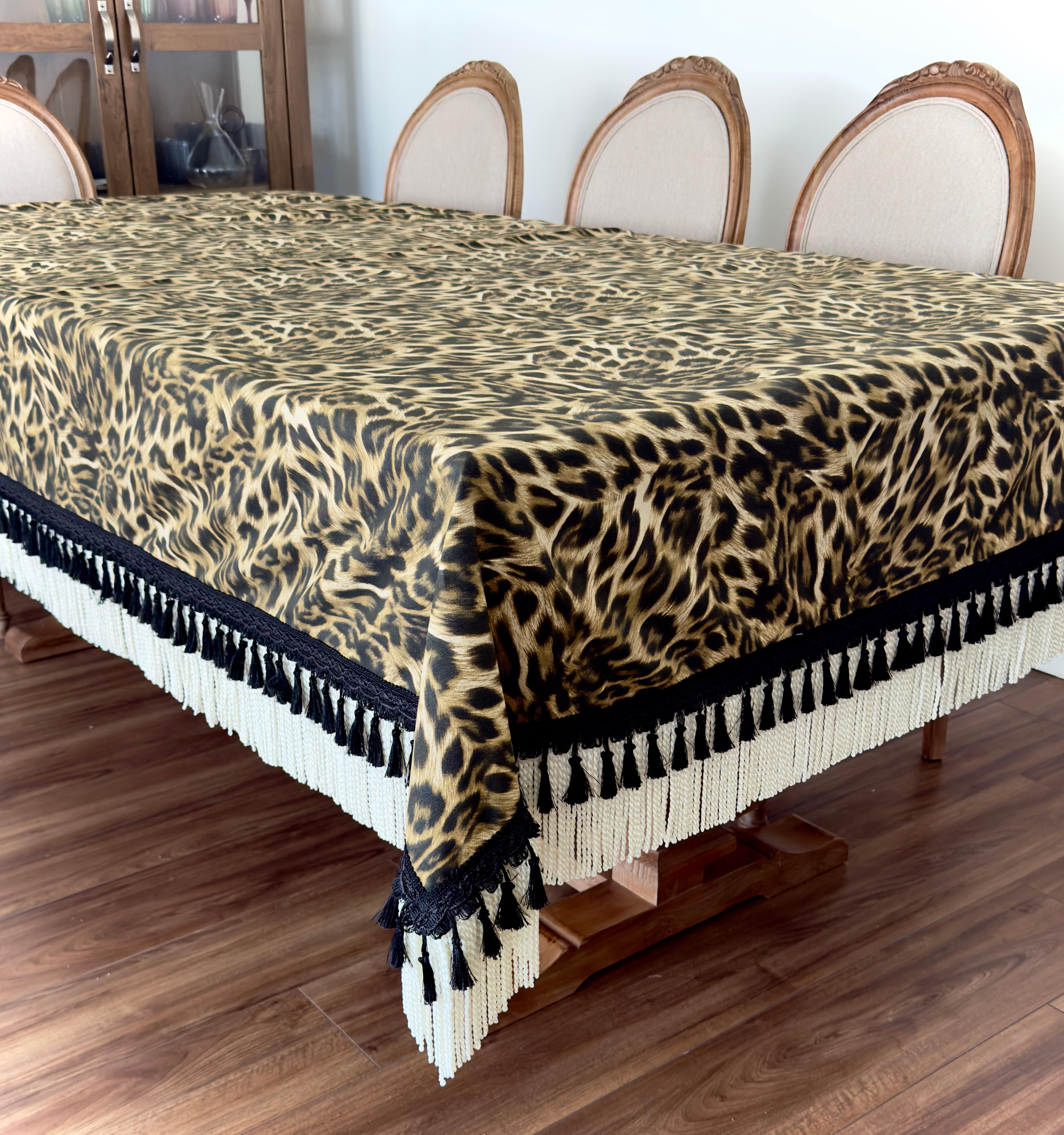 Leopar Masa örtüsü Saçaklı 
