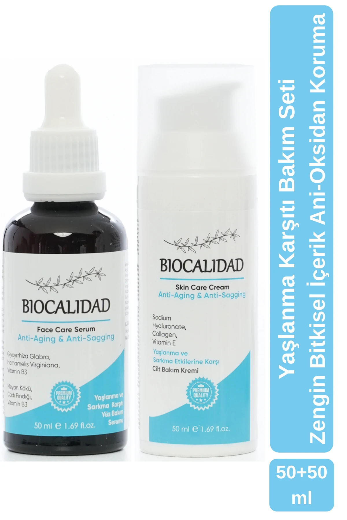 Yaşlanma ve Sarkma Karşıtı Bakım Seti - (50ml Krem + 50ml Serum)