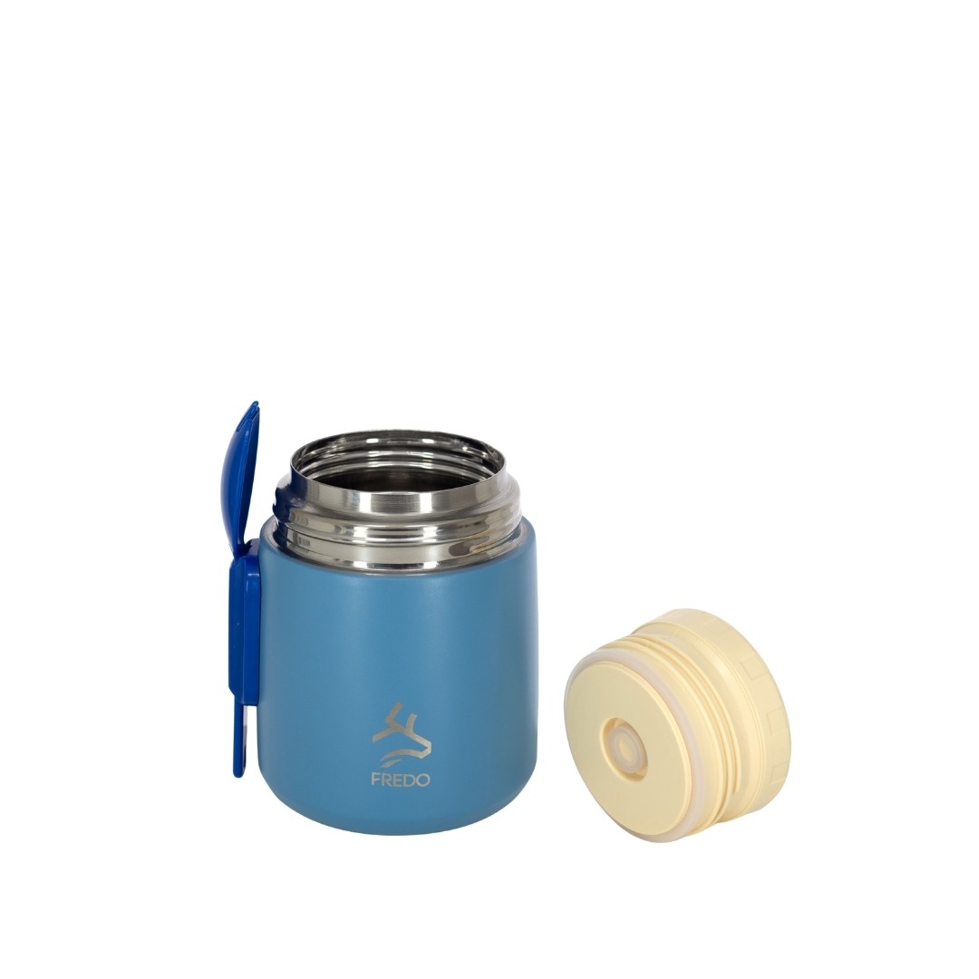 Duo Dine Bebek Mavi Mama Kabı & Yemek Saklama Termosu, Mug - 8 Saat Sıcak, 12 Saat Soğuk Tutma 500 ml