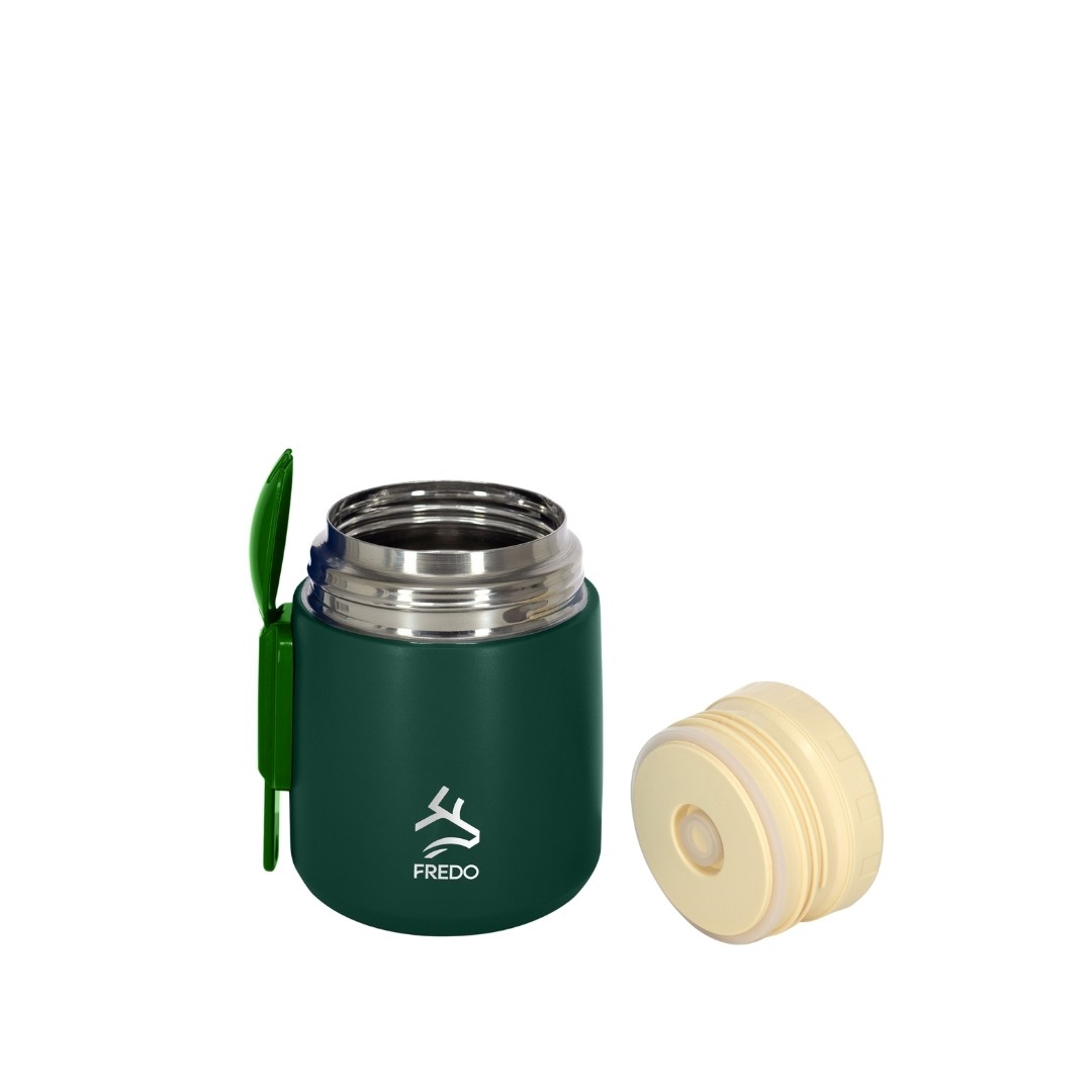 Duo Dine Bebek Koyu Yeşil Mama Kabı & Yemek Saklama Termosu, Mug - 8 Saat Sıcak, 12 Saat Soğuk Tutma 500 ml