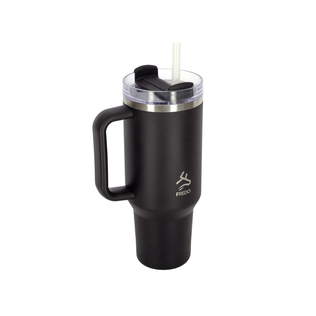 Sip Voyage Siyah Paslanmaz Çelik Pipetli Termos Bardak 900ml