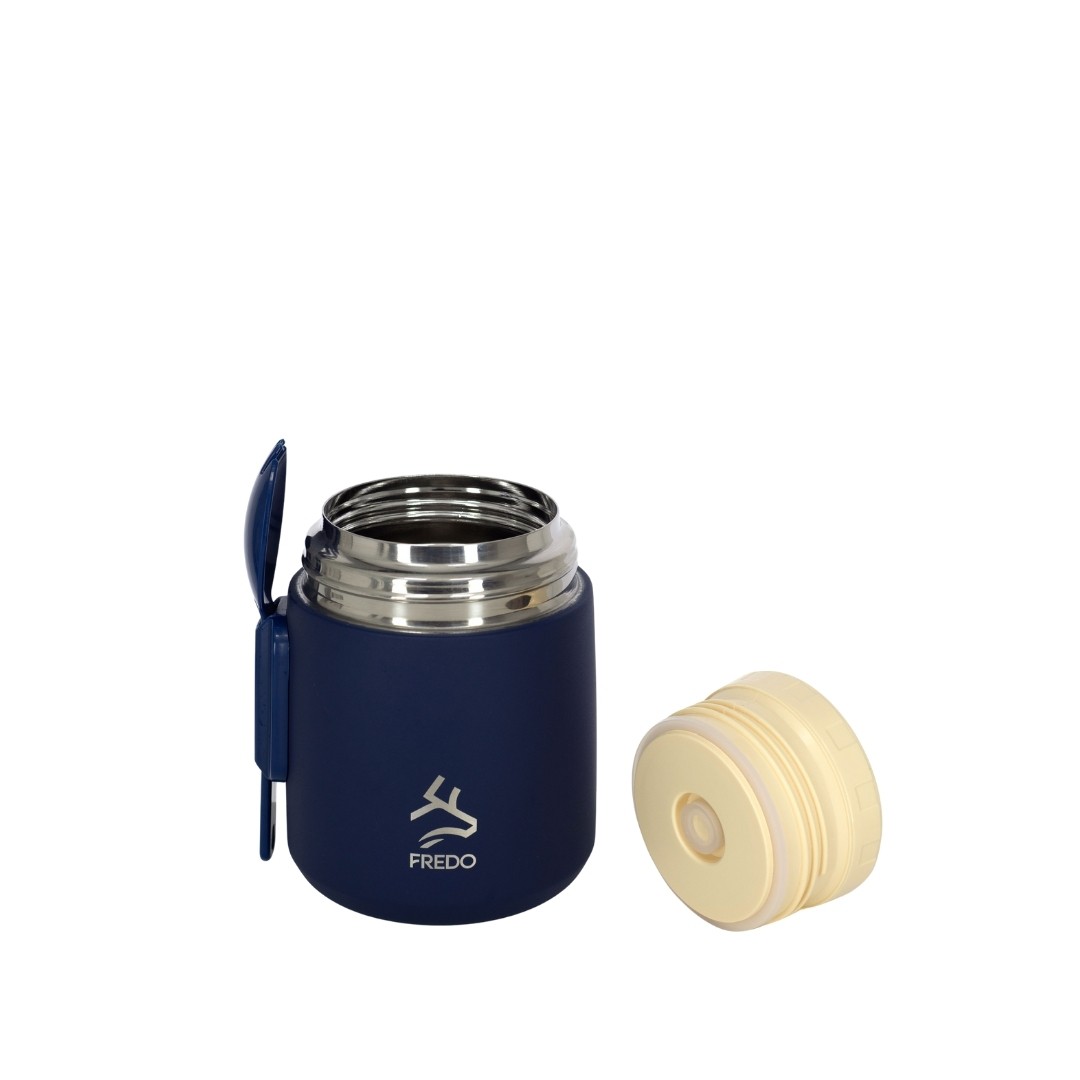 Duo Dine Bebek Lacivert Mama Kabı & Yemek Saklama Termosu, Mug - 8 Saat Sıcak, 12 Saat Soğuk Tutma 500 ml