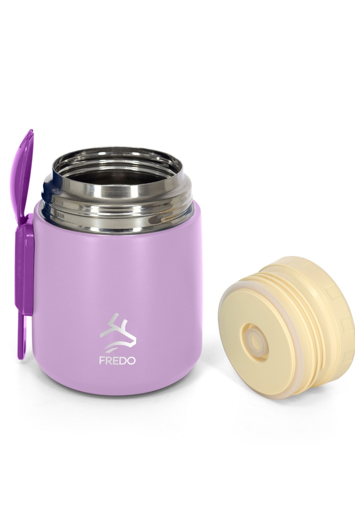 Duo Dine Bebek Lila Mama Kabı & Yemek Saklama Termosu, Mug - 8 Saat Sıcak, 12 Saat Soğuk Tutma 500 ml
