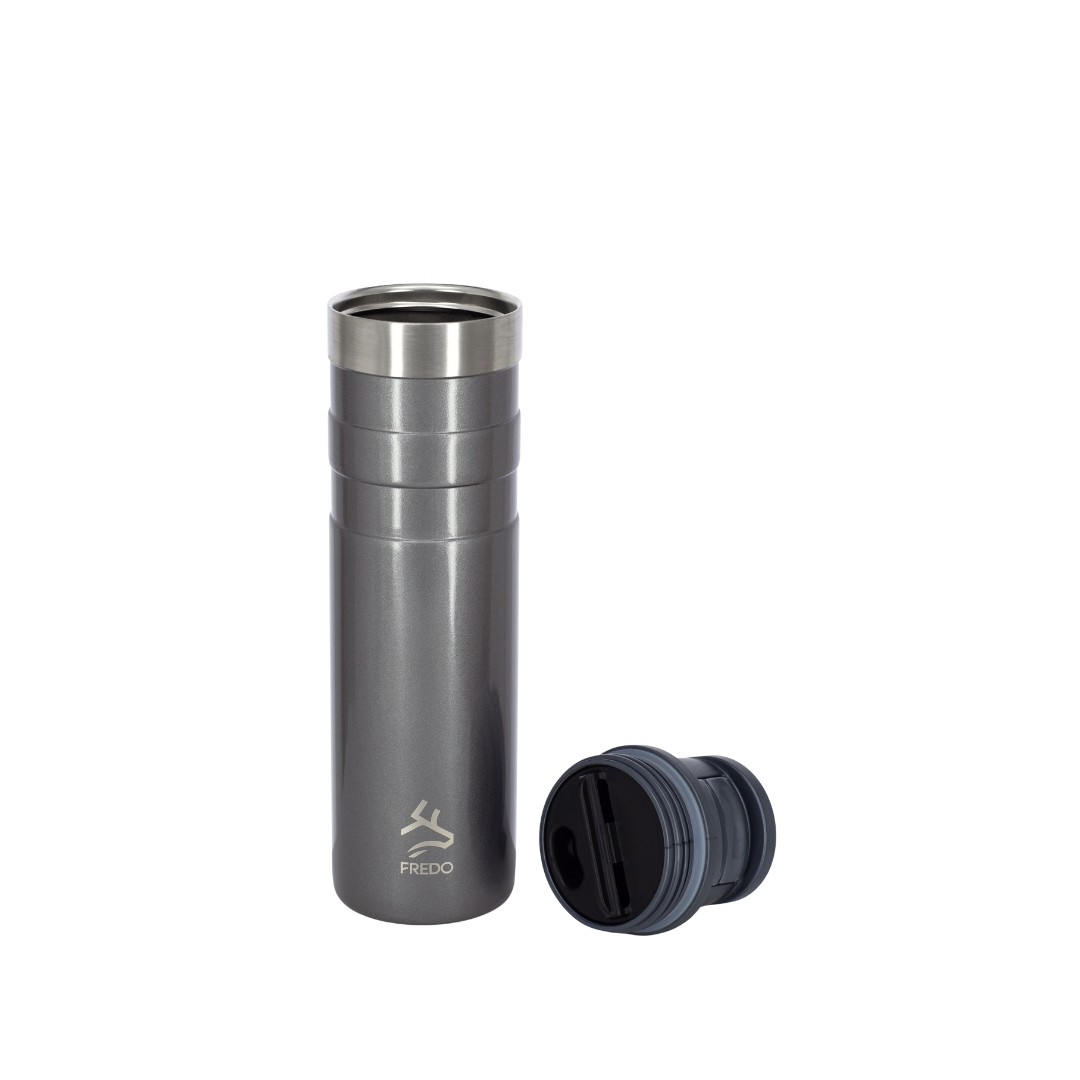 Comfort Therm Paslanmaz Çelik Metalik Gri Termos Bardak, Mug 600ml