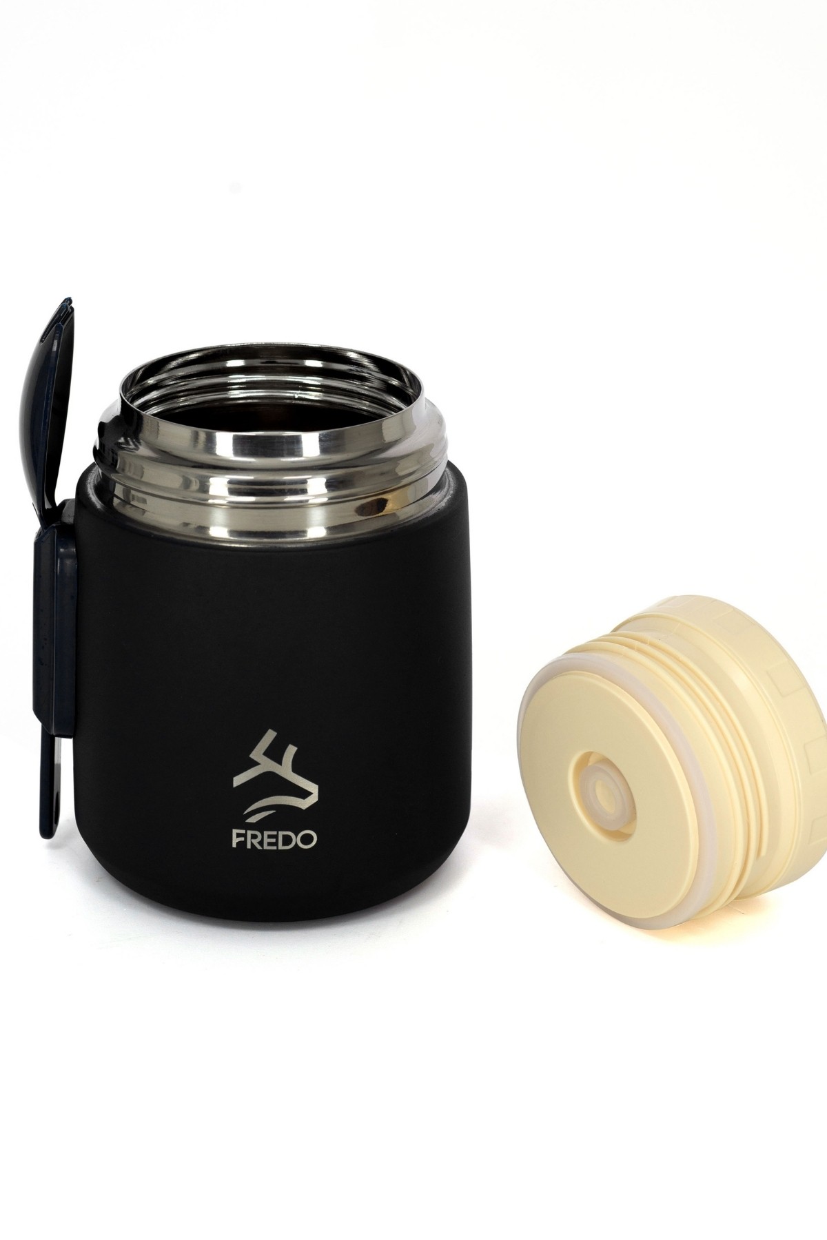 Duo Dine Bebek Siyah Mama Kabı & Yemek Saklama Termosu, Mug - 8 Saat Sıcak, 12 Saat Soğuk Tutma 500 ml