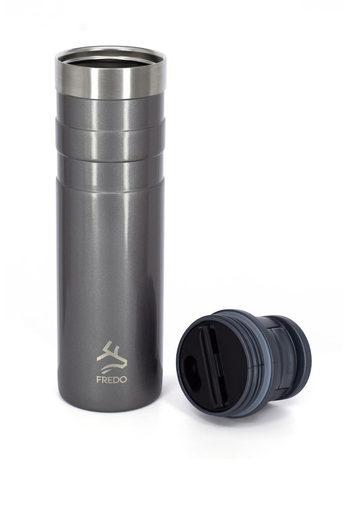 Comfort Therm Paslanmaz Çelik Metalik Gri Termos Bardak, Mug 600ml