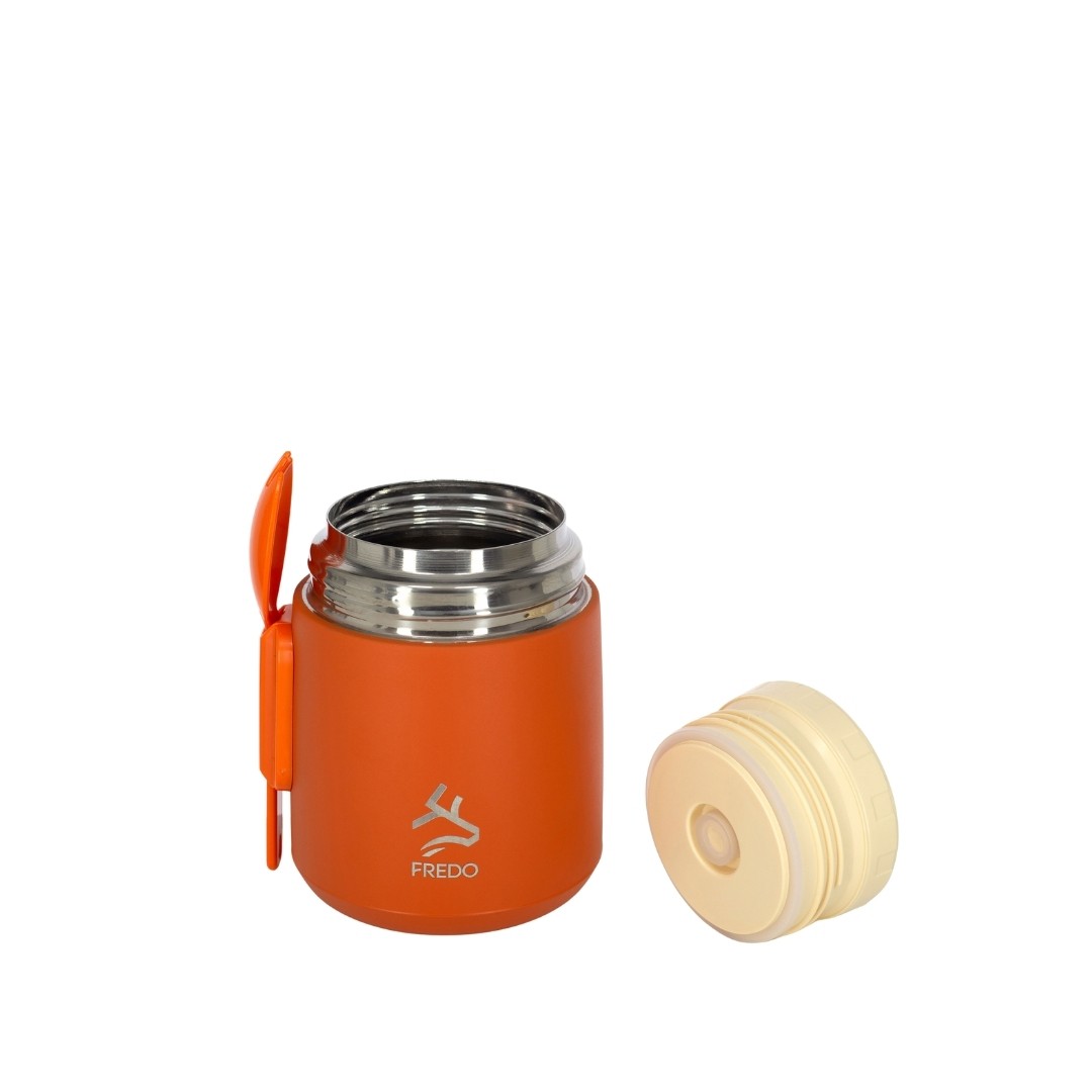 Duo Dine Bebek Turuncu Mama Kabı & Yemek Saklama Termosu, Mug - 8 Saat Sıcak, 12 Saat Soğuk Tutma 500 ml