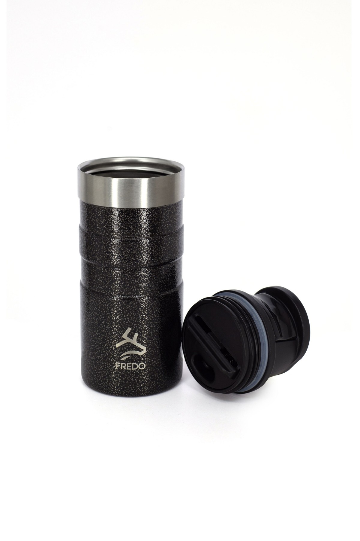 Comfort Therm Paslanmaz Çelik Benekli Siyah Termos Bardak, Mug 350ml