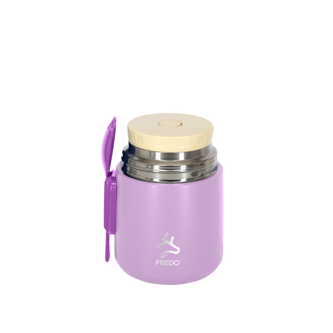 Duo Dine Bebek Lila Mama Kabı & Yemek Saklama Termosu, Mug - 8 Saat Sıcak, 12 Saat Soğuk Tutma 500 ml