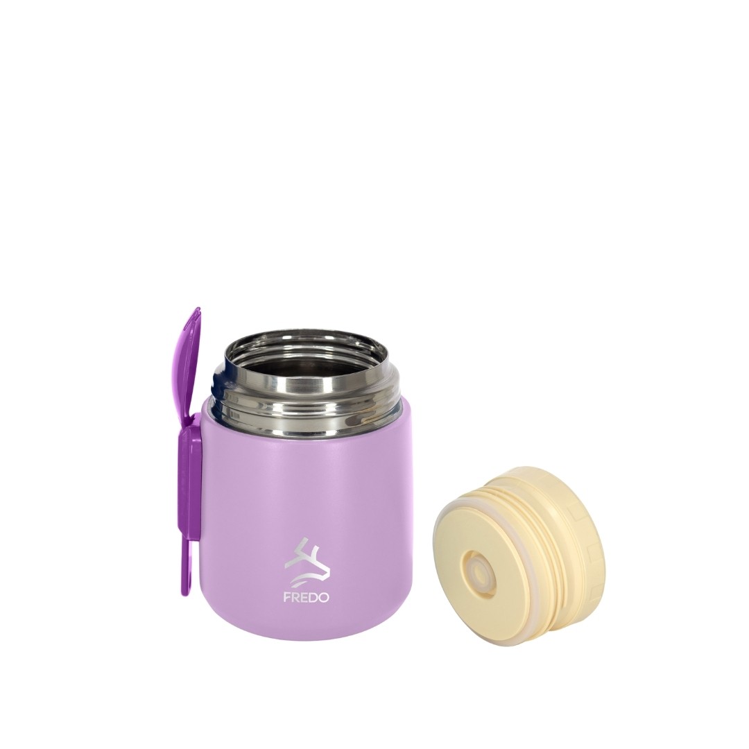 Duo Dine Bebek Lila Mama Kabı & Yemek Saklama Termosu, Mug - 8 Saat Sıcak, 12 Saat Soğuk Tutma 500 ml
