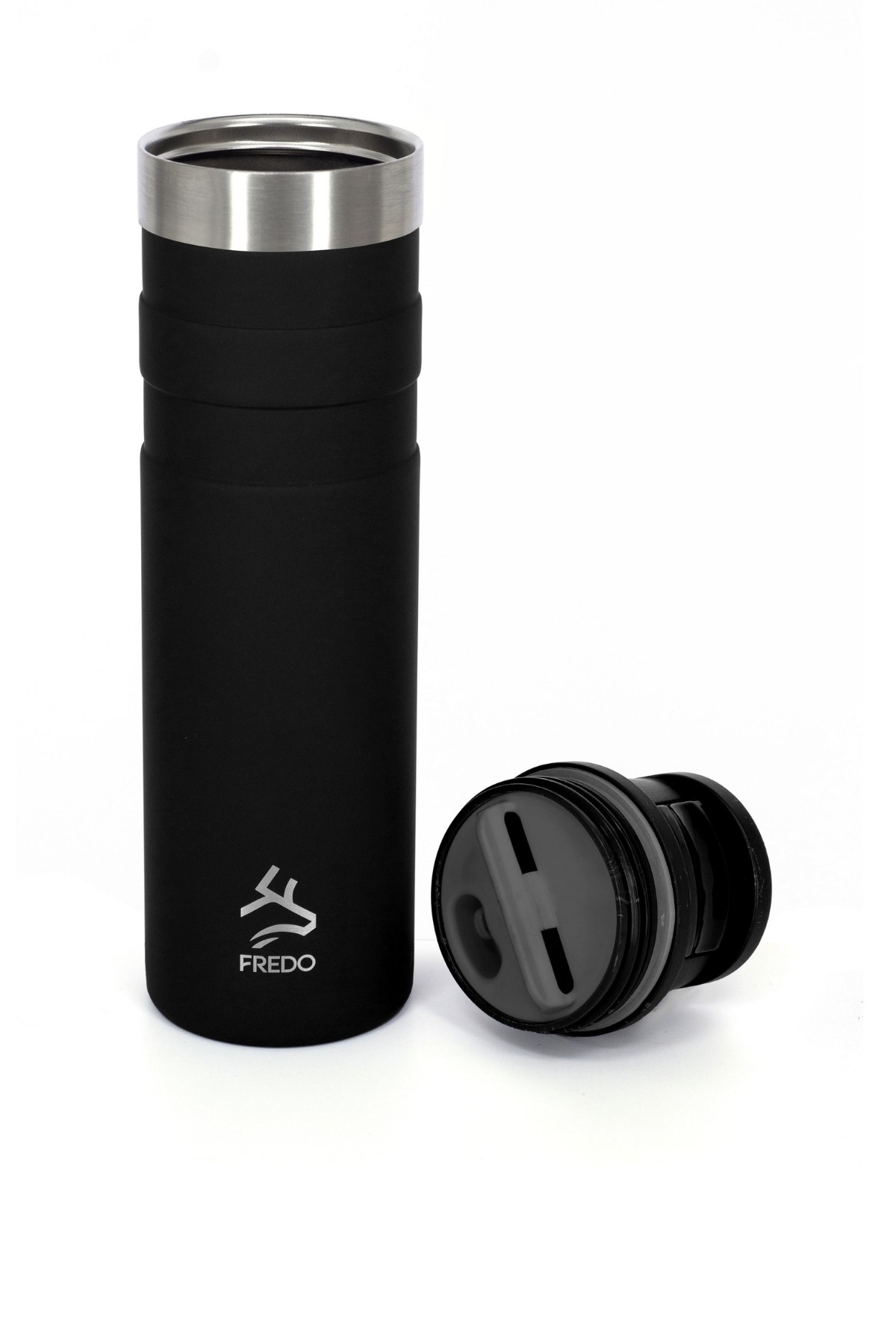 Comfort Therm Paslanmaz Çelik Siyah Termos Bardak, Mug 600ml
