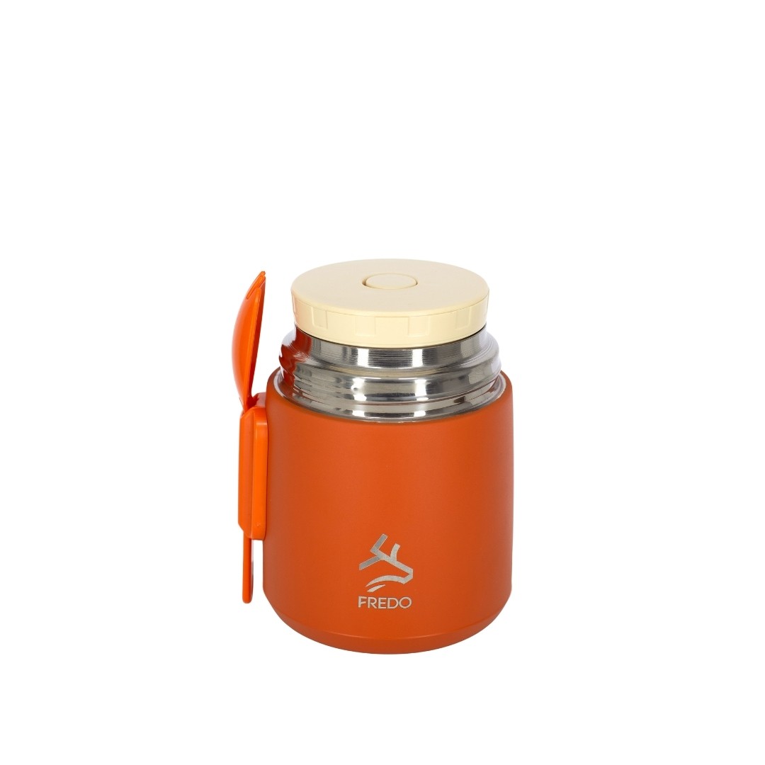 Duo Dine Bebek Turuncu Mama Kabı & Yemek Saklama Termosu, Mug - 8 Saat Sıcak, 12 Saat Soğuk Tutma 500 ml
