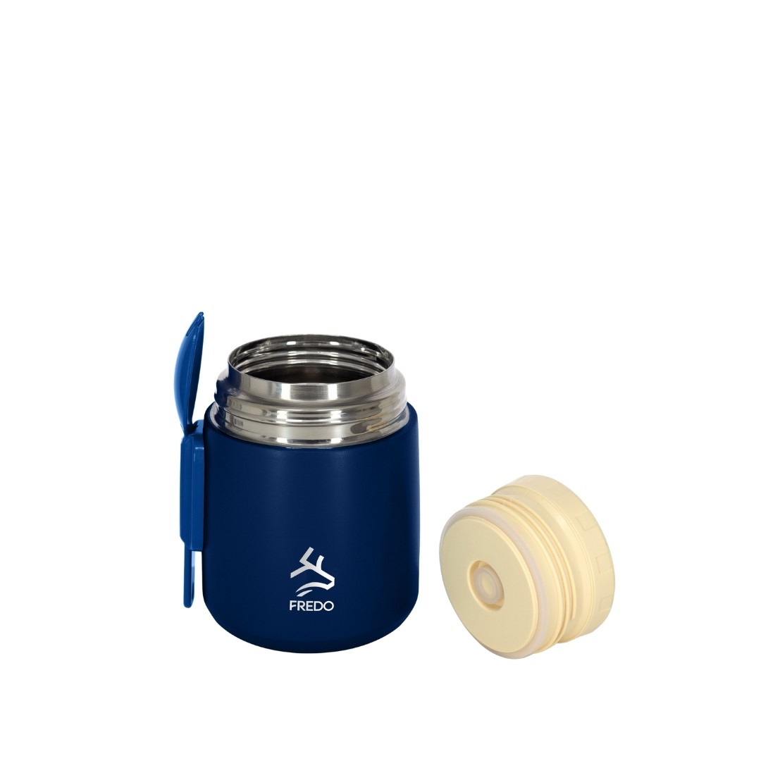 Duo Dine Bebek Açık Lacivert Mama Kabı & Yemek Saklama Termosu, Mug - 8 Saat Sıcak, 12 Saat Soğuk Tutma 500 ml