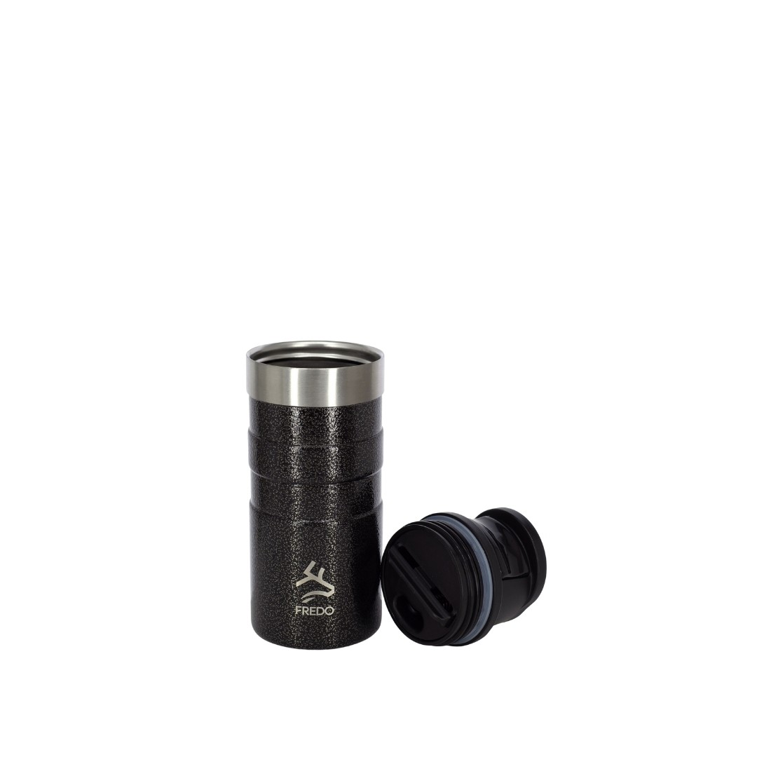 Comfort Therm Paslanmaz Çelik Benekli Siyah Termos Bardak, Mug 350ml